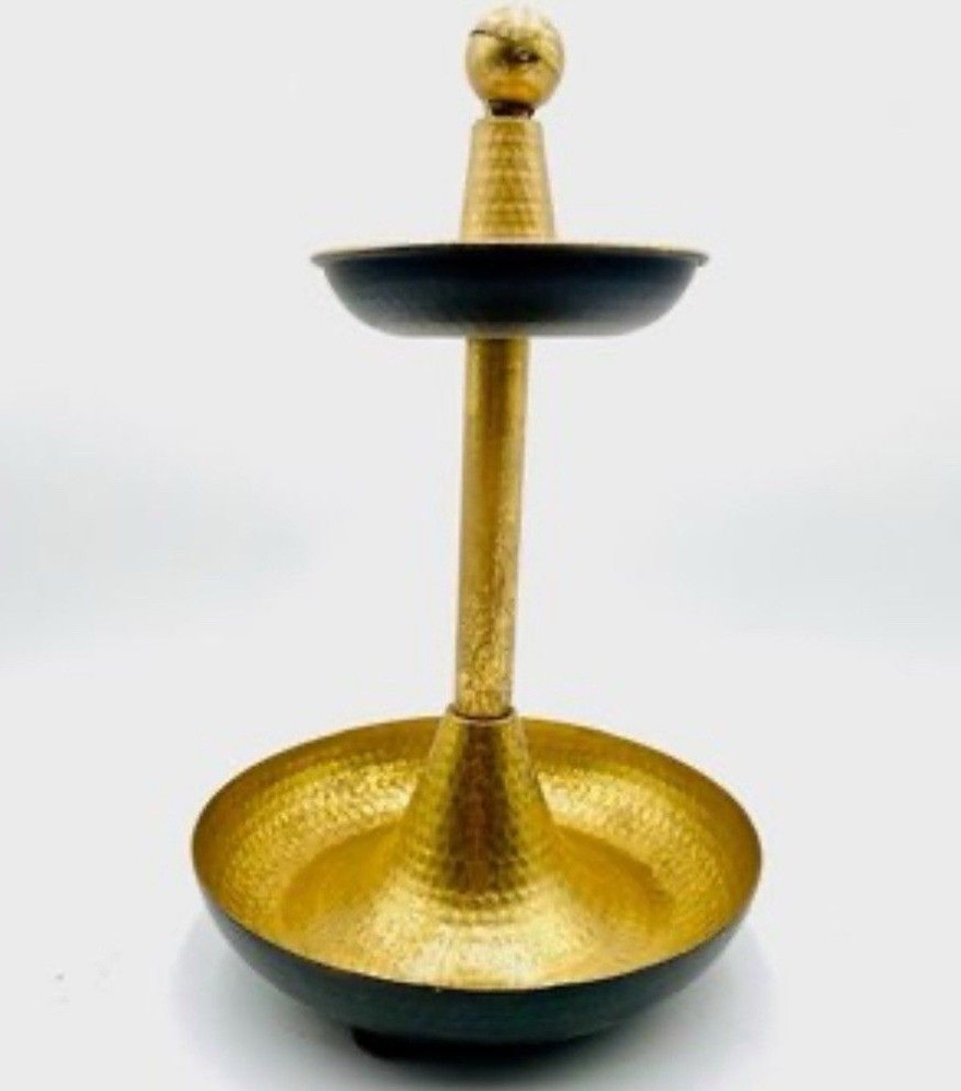 Pier One 2 Tier Center Handled Server - Elegant Black & Gold For Tid Bits