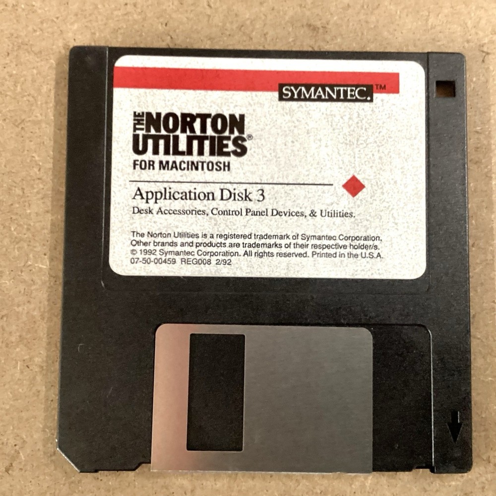 Symantec Norton Utilities For Macintosh Version 2.0 Vintage Software