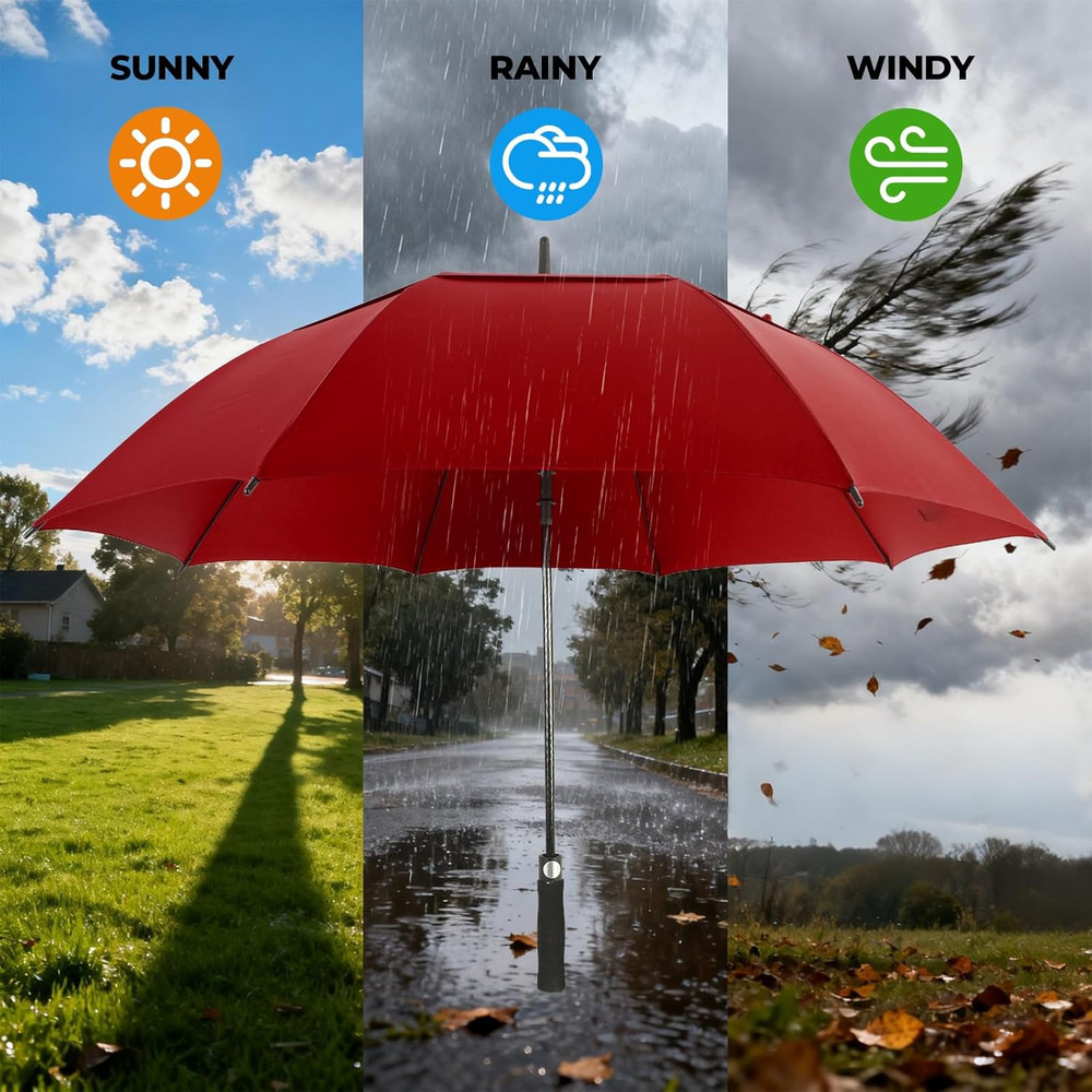 Automatic Open Golf Umbrella 54/62/68/72 Inch, Extra Large Windproof Vented Doub