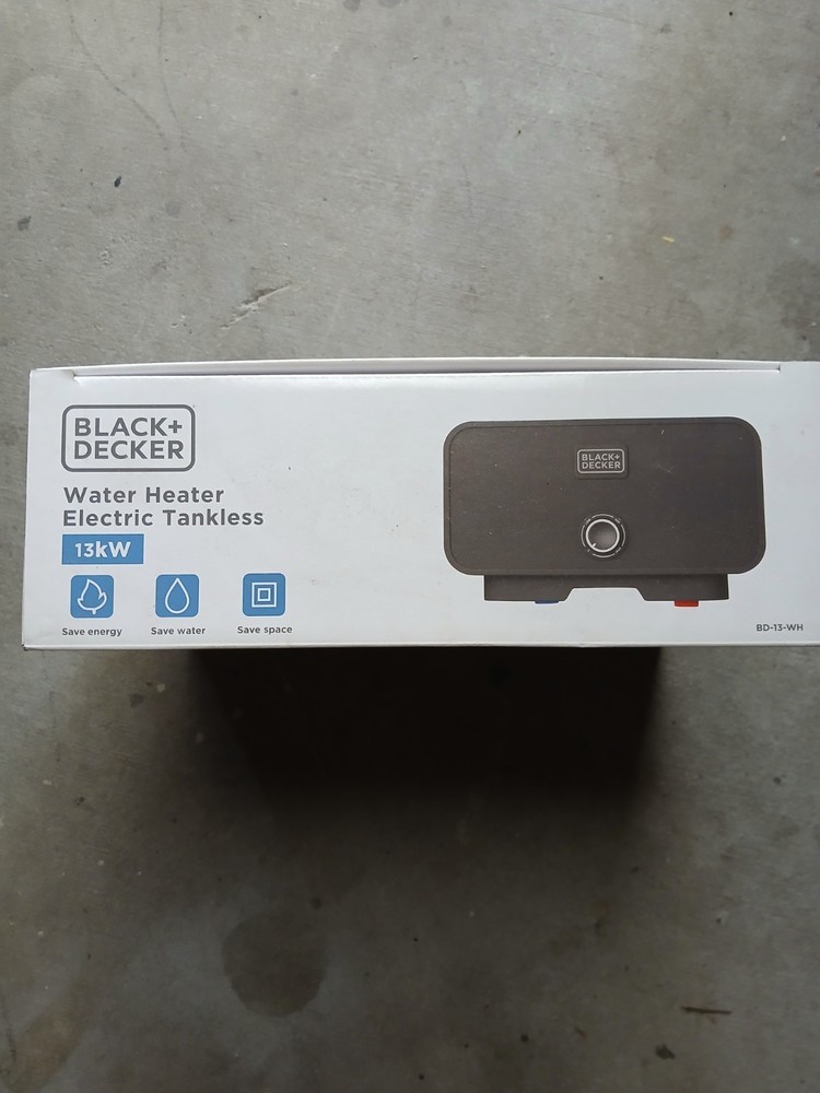 New BLACK AND DECKER 240 Volt 13 kW 2.6 GPM Tankless Electric Water Heater