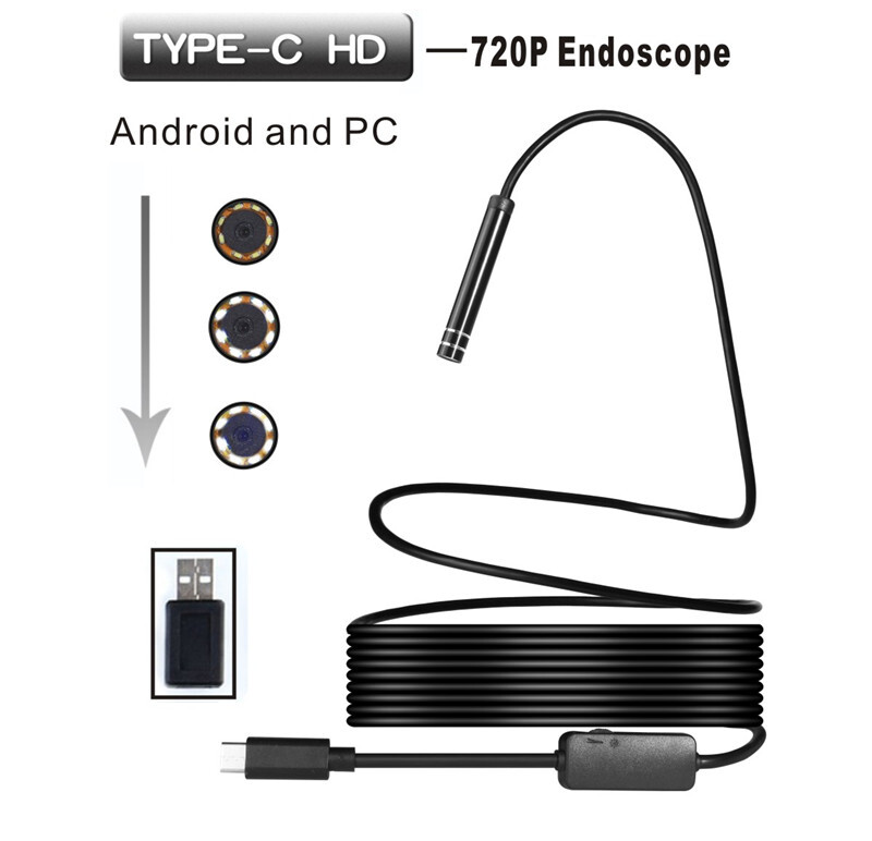 3in1 Borescope Endoscope 6LED Inspection Scope Camera For Android Cell Phone/PC