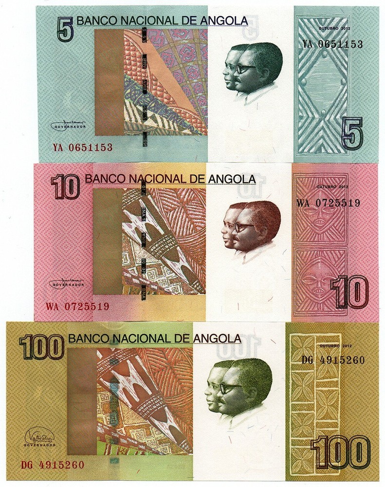 Angola 100 + 10 + 5 Kwanzas 3PCs UNC