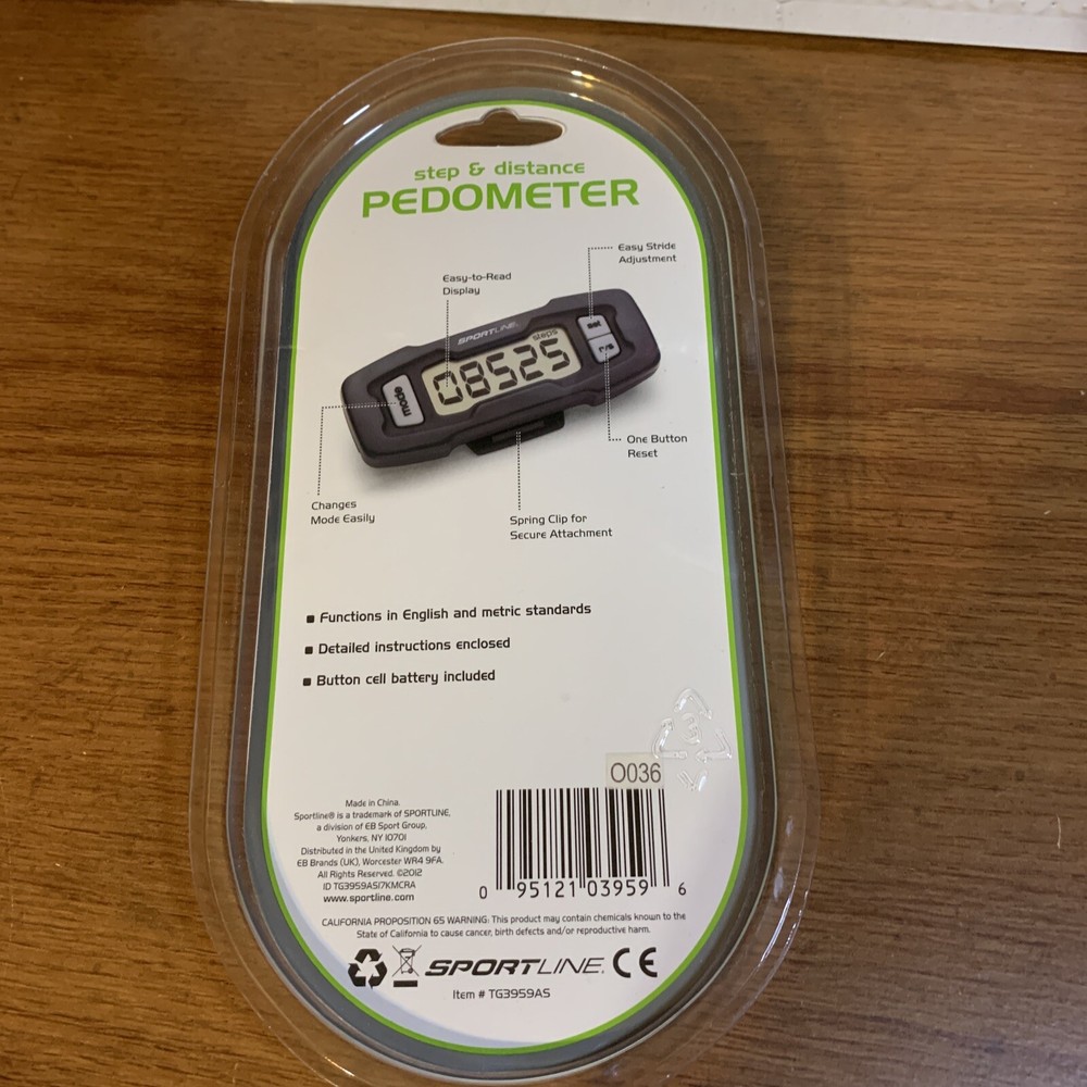 Sportline Step & Distance Pedometer NEW Digital Step Counting Device Exercise