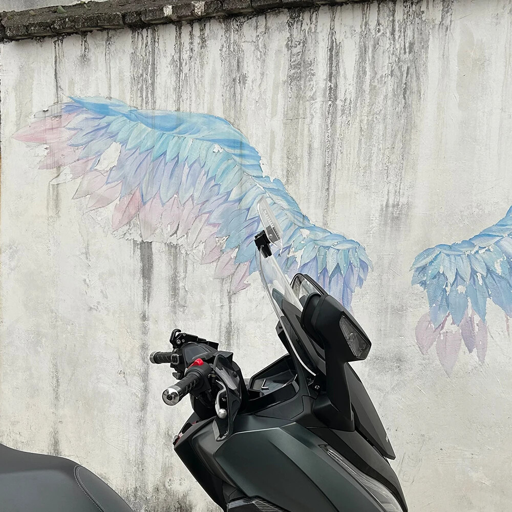 Clip On Motorcycle Windshield Extension Spoiler Wind Screen Deflector Universal