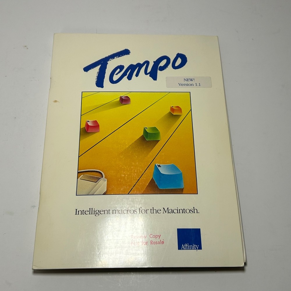 Tempo v 1.1 1.2 for Macintosh Affinity Software 3.5" Floppy Disk 1986