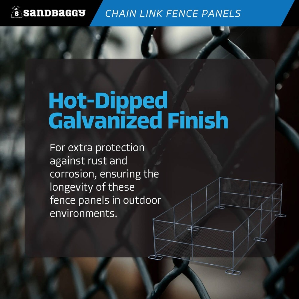 8 ft Temporary Chain Link Fence Panel (Galvanized) - 20 QTY