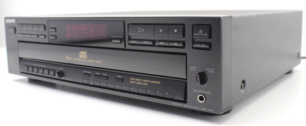 SONY CDP-C615 5 Disc Automatic Disc Loading System Tested w/o Remote