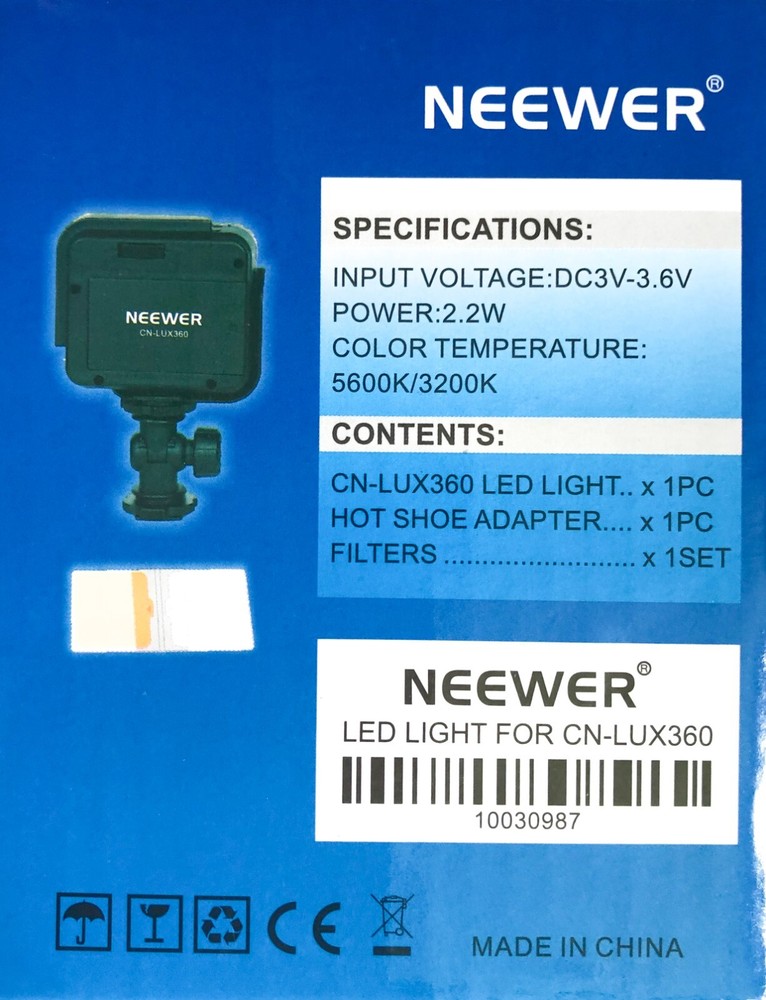 Neewer 3-Way 36 LED Light Panel USB-powered Dimmable On-camera Light