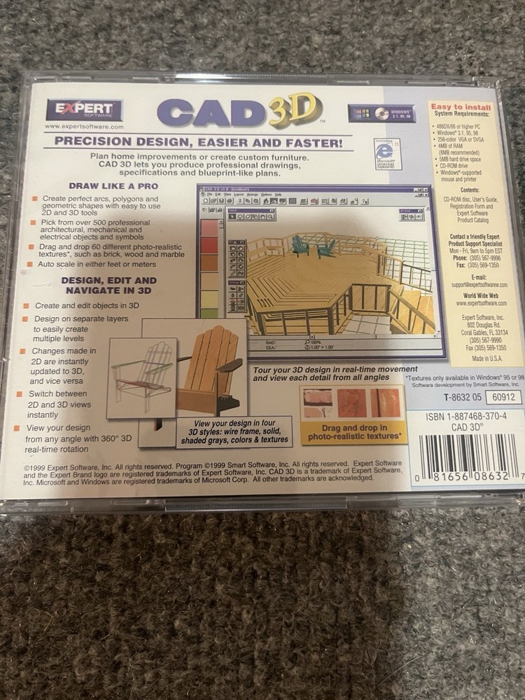 1999 Expert CAD 3D Microsoft Windows New CD ROM
