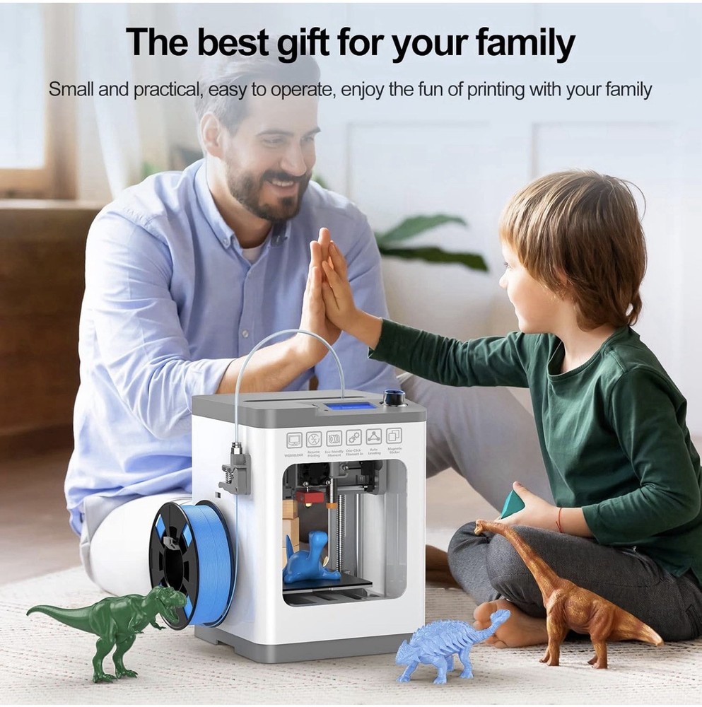 FDM 3D Printer Auto Leveling Beginner Friendly with 4x250g PLA Filament Bundle