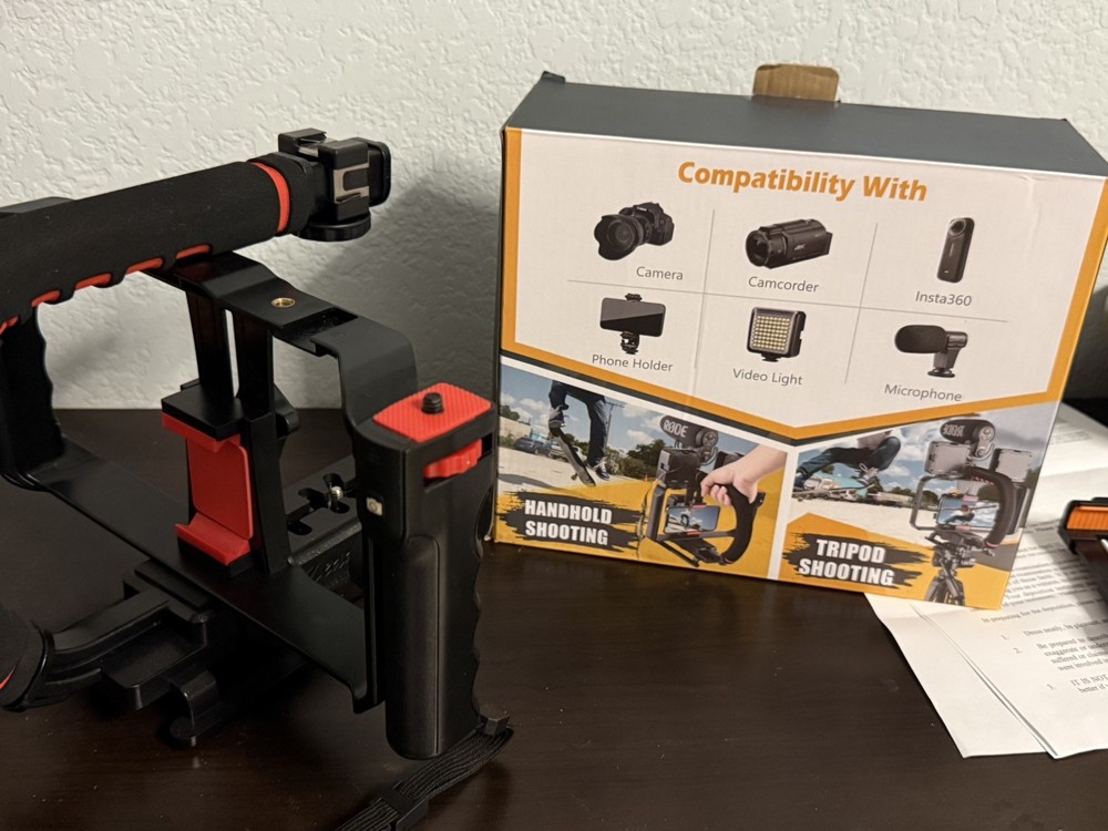 Zeadio Camera Smartphone Stabilizer, Portable Handle Grip Handheld Video Rig