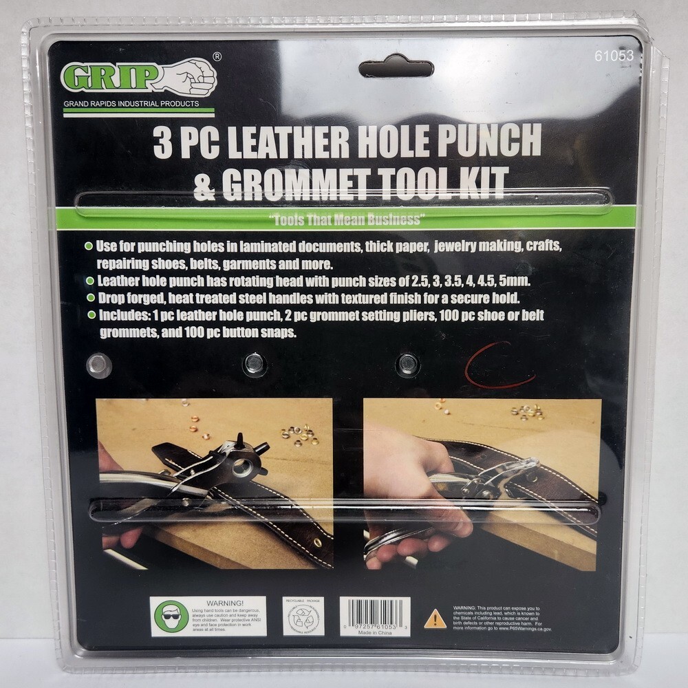 Leather Hole Punch & Grommet Set