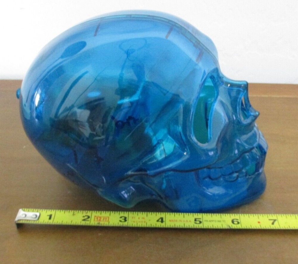 Unique! Strobe Light Skull! Blue Translucent! With Adjustable Strobe! 110 Volt
