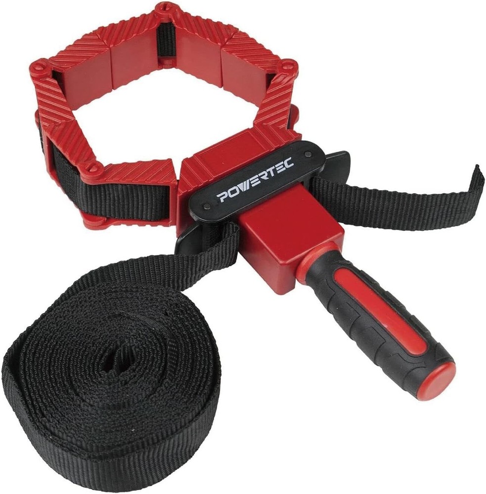 POWERTEC Deluxe Polygon Quick Release Band Clamp | Frame Clamping Strap Holder