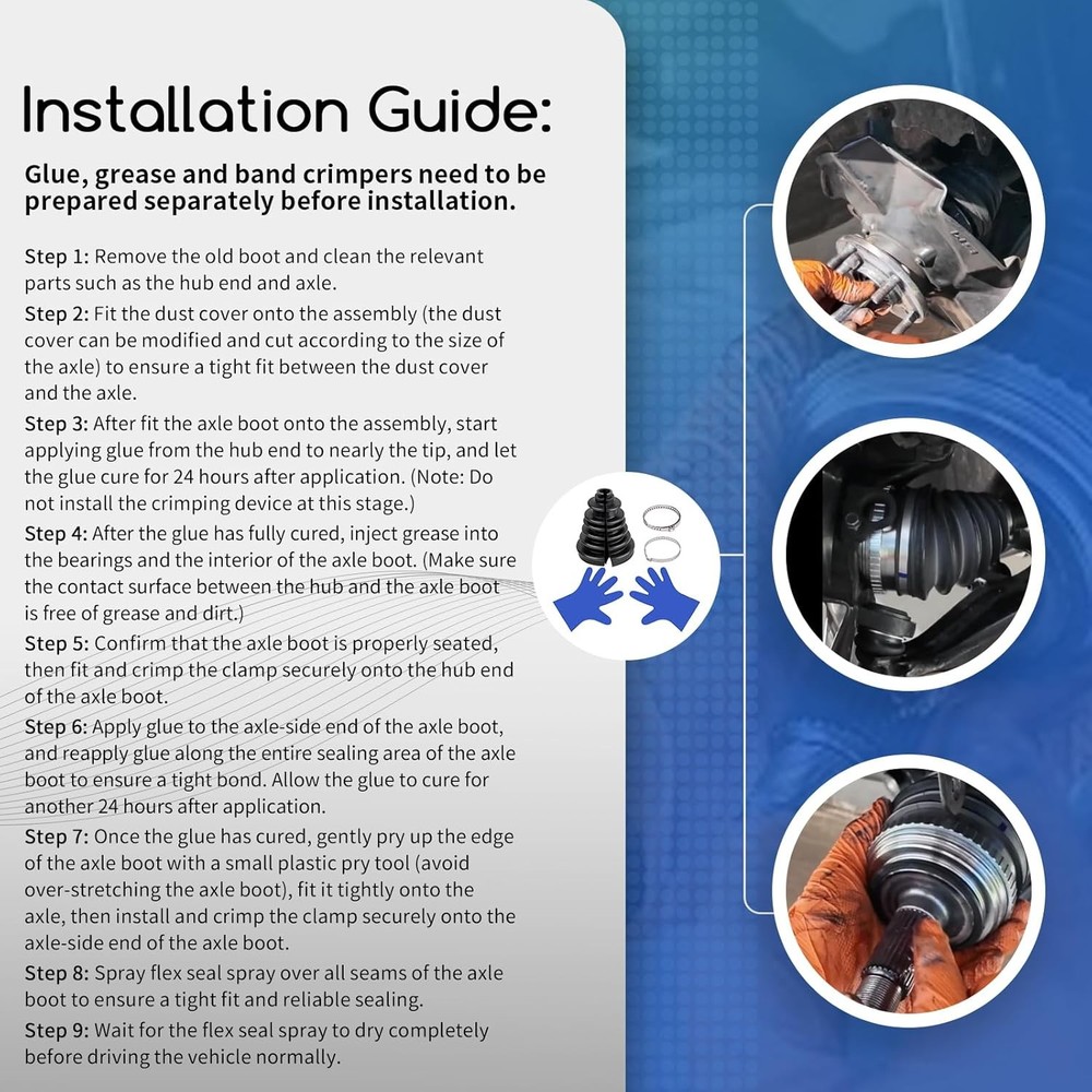 Universal CV Boot Kit Split Design
