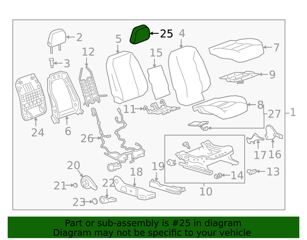 Genuine GM Headrest Cover 84177787