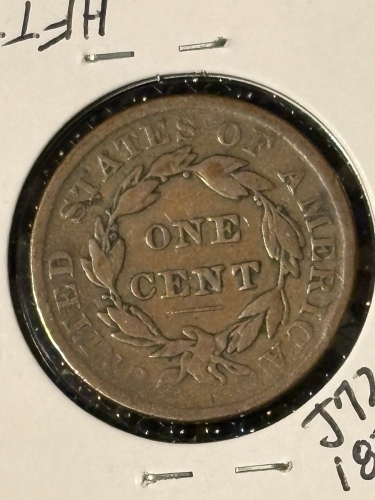 1837 Coronet Head Cent VG+ N-7, Medium Letters, Plain Cord