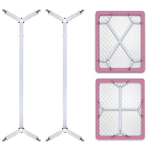 Bed Sheet Straps/Fitted Sheet Holders for Corners - Keep Your Bed White (2pcs)