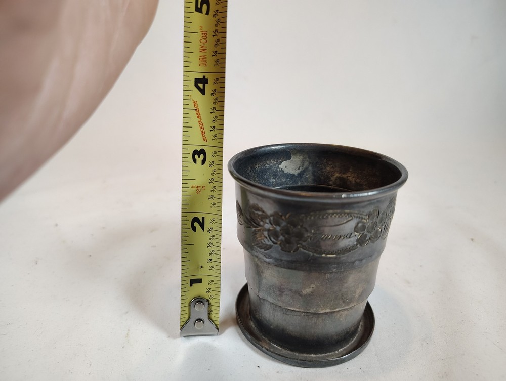 Vintage Aurora Silver Plated Collapsible Cup