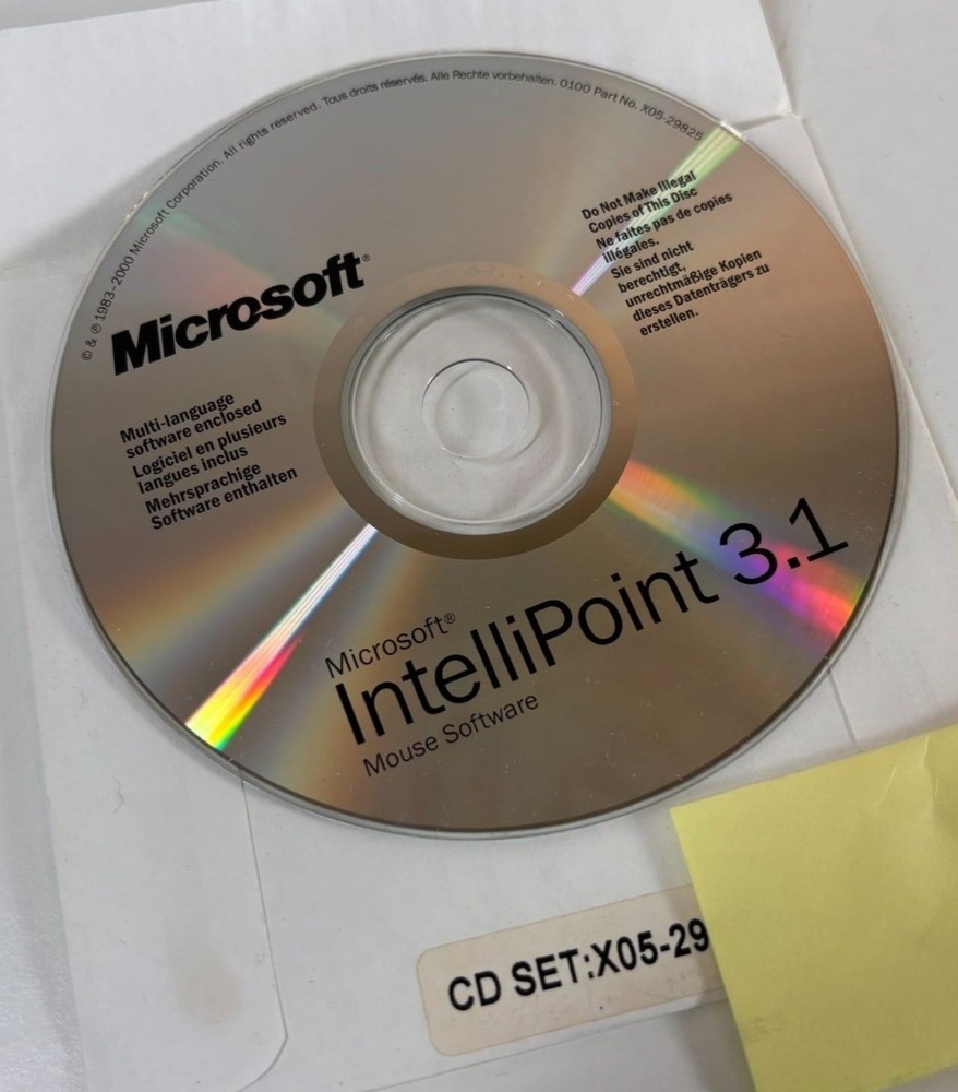 Microsoft Intellipoint 3.1 Mouse Software CD Multi-Language X05-29224