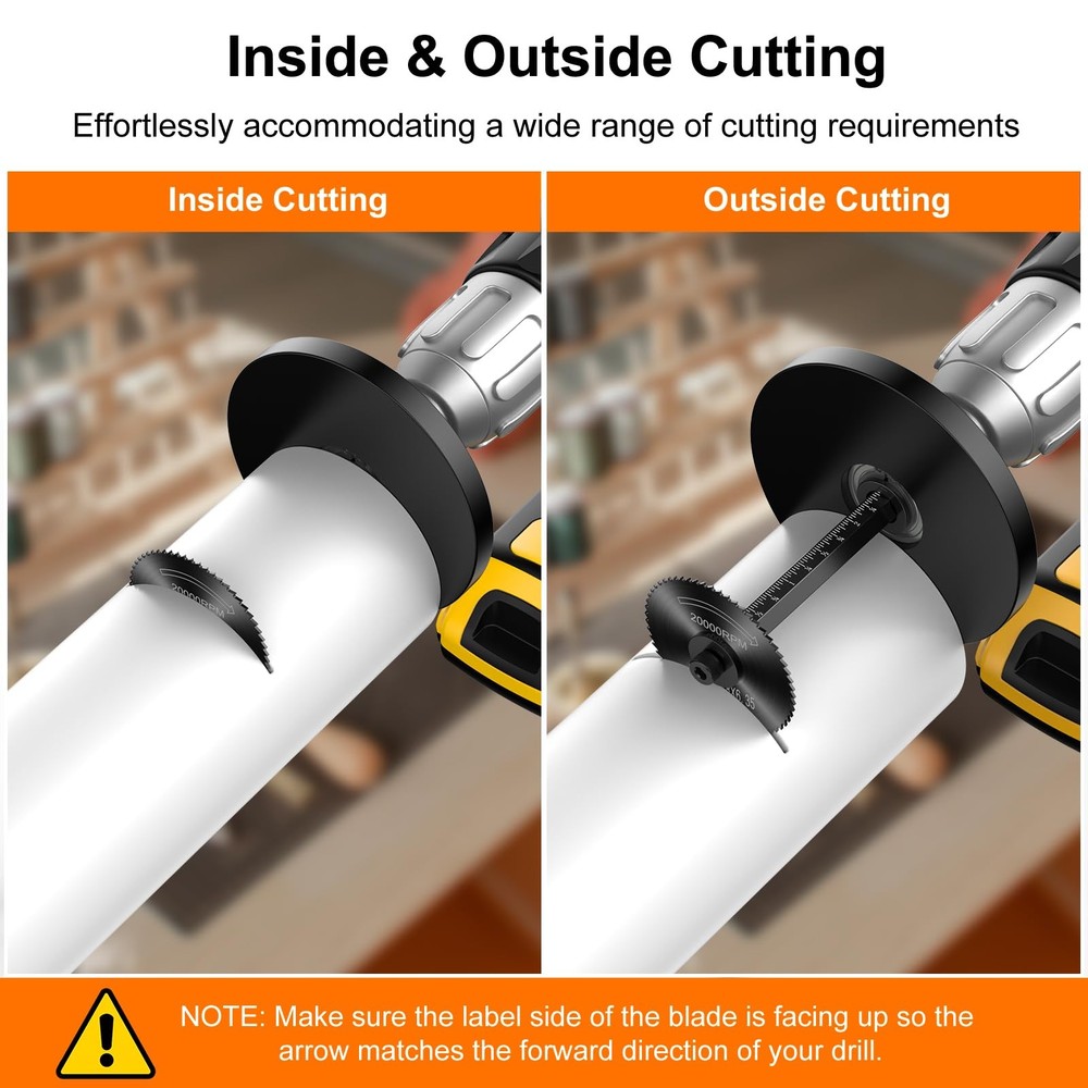 Inside Pipe Cutter for PVC Pipe, Cutter Tool Set with scale - Adjustable Depth