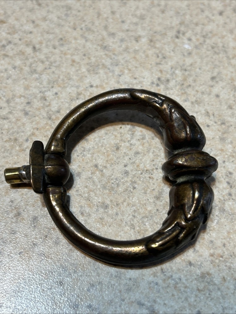 Drawer Brass Rings Pulls Handles Drop Dresser 2 Round Pulls Antiques Pair By KBC