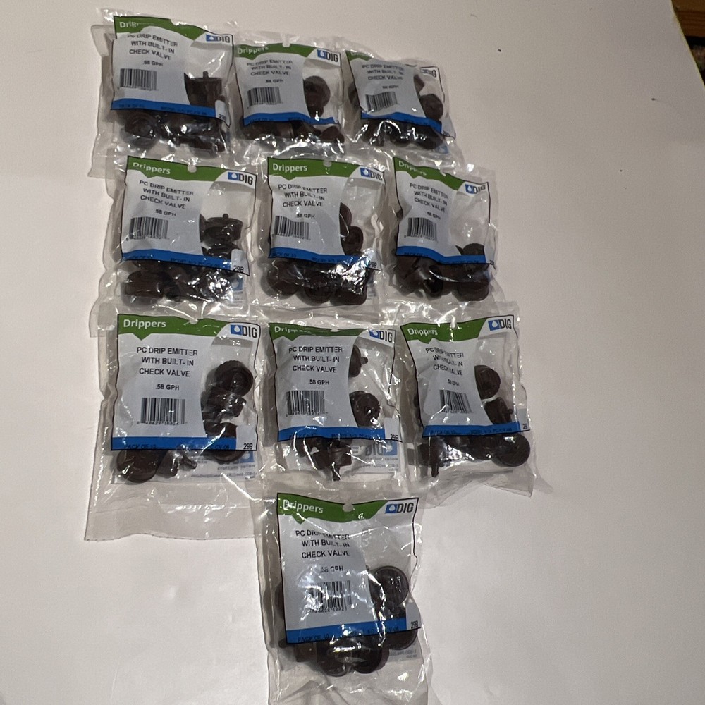 (100) DIG Dripper PC DRIP Emitter with built in check valve.58 GPH (#29B)