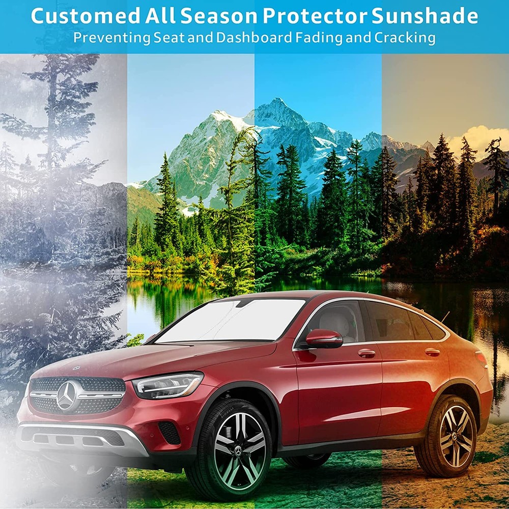 Custom For Mercedes Benz E-Class GLC Front Windshield Sun Shade Cover Foldable