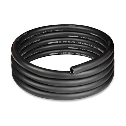 1/2" Heater Hose Coolant Radiator Straight 100PSI SAE 20R3 10FT Black 1/2 10FT