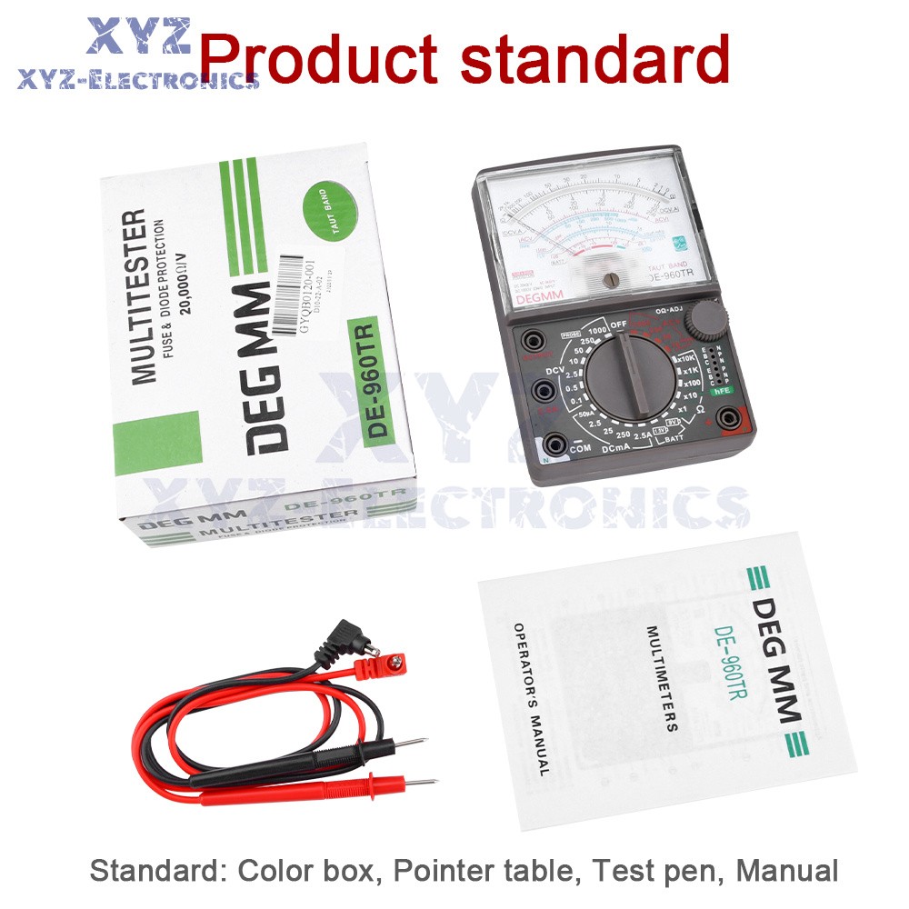 DE-960TR Analog Meter Multimeter Multitester Resistance Current DC AC Tester