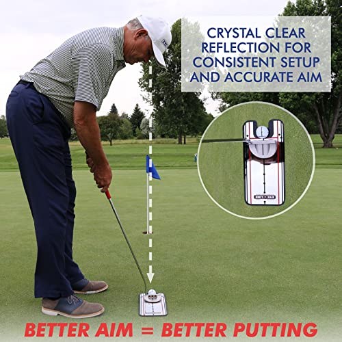 EyeLine Golf Putting Alignment Mirror Portable Practice Putting Trainer Aid A...