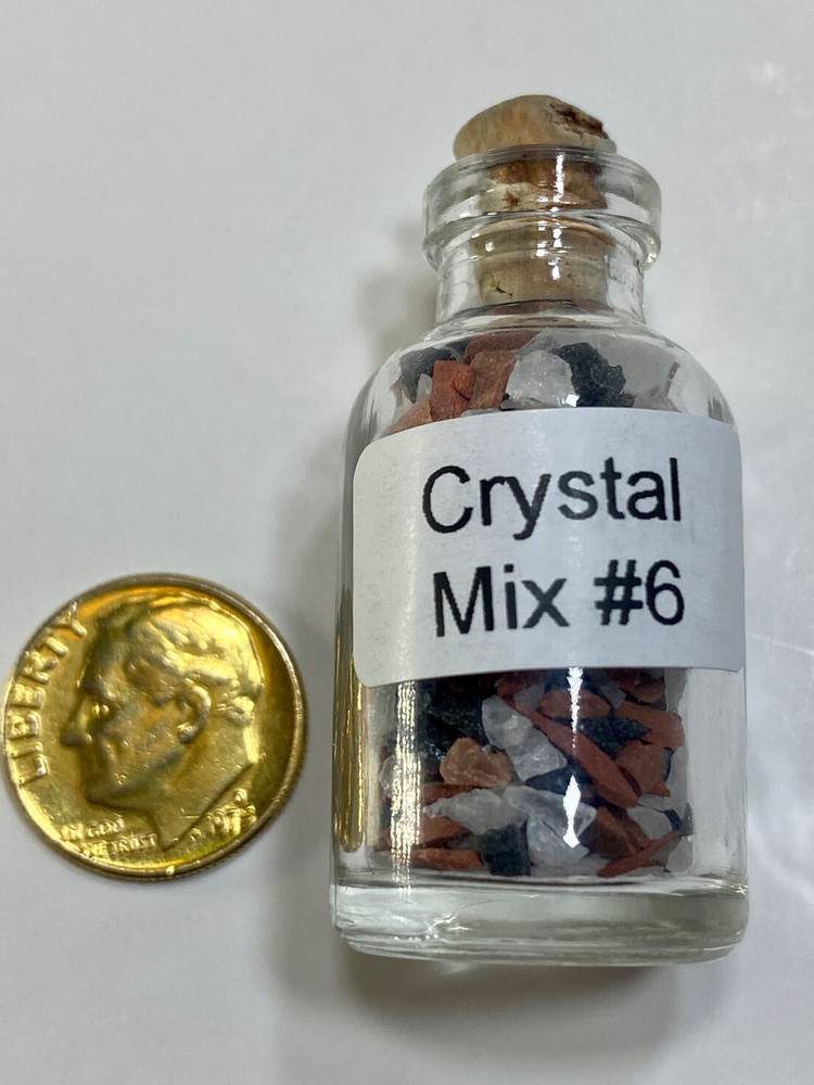 Crystal Mix #6 Gemstones Mini Gemstone Bottles with 3 Different Crystals