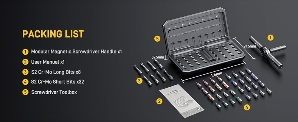 1 Magnetic Screwdriver, Screwdriver Set, Multi Bit Ratcheting Screwdriver