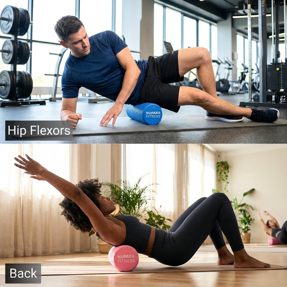 Foam Roller for Back, Legs, and Deep Tissue Muscles. Muscle Roller for Runnin...