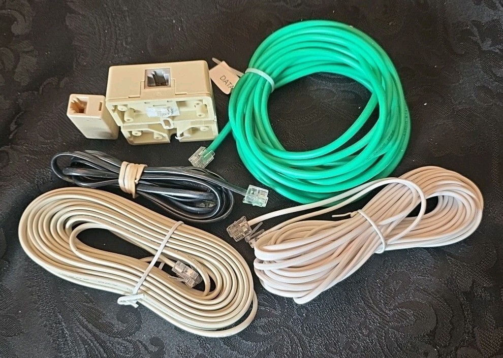 Various Land Line Telephone Connecting Wires, Modules and Components