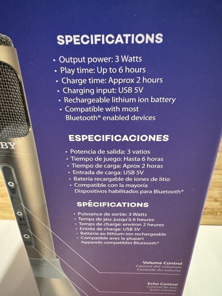 Coby Bluetooth 4 In 1 Karaoke Mic Loud Speaker Recorder