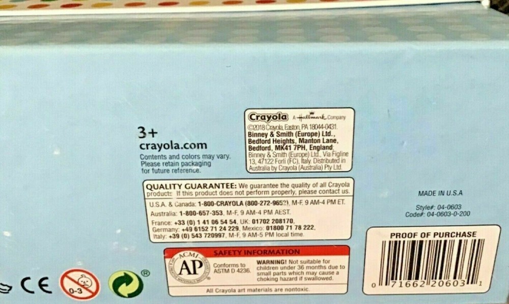 208 Crayola Crayons With Sharpener Coloring Pages 2018 Binney & Smith