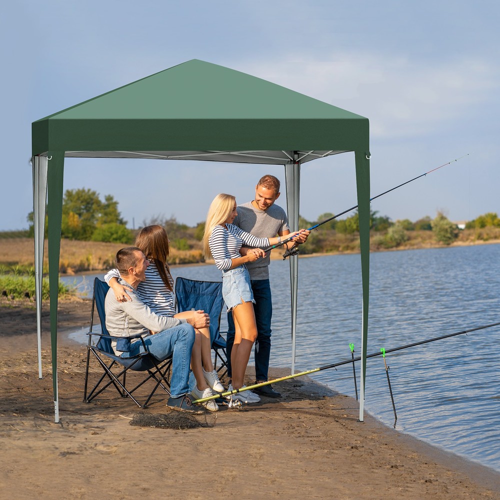 2 x 2m Two Doors&Two Windows Practical Waterproof Right-Angle Folding Tent Green