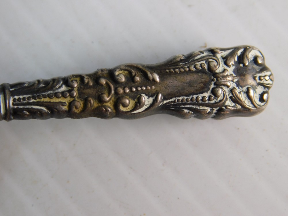 3 Antique Darning Eggs, Sterling Silver handles