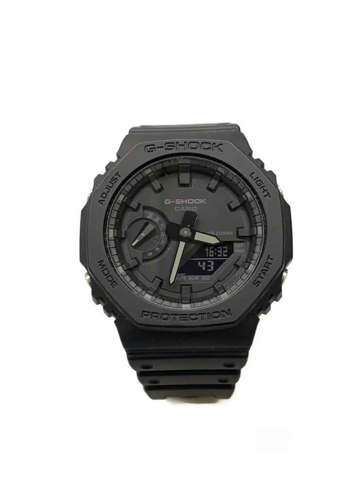 CASIO Quartz Watch G SHOCK Analog Digital Rubber BLK BLK SS