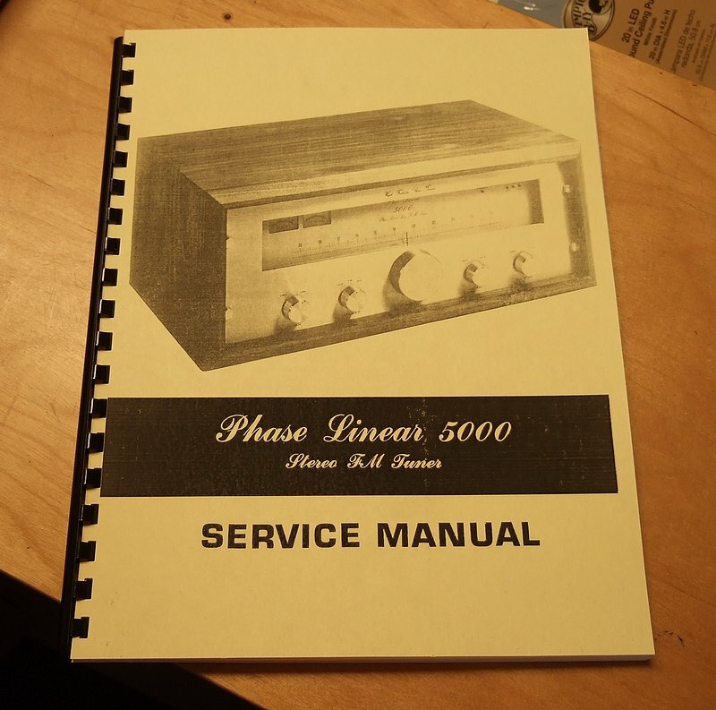 Phase Linear 5000 Stereo FM Tuner PL service manual has Service Center tech data