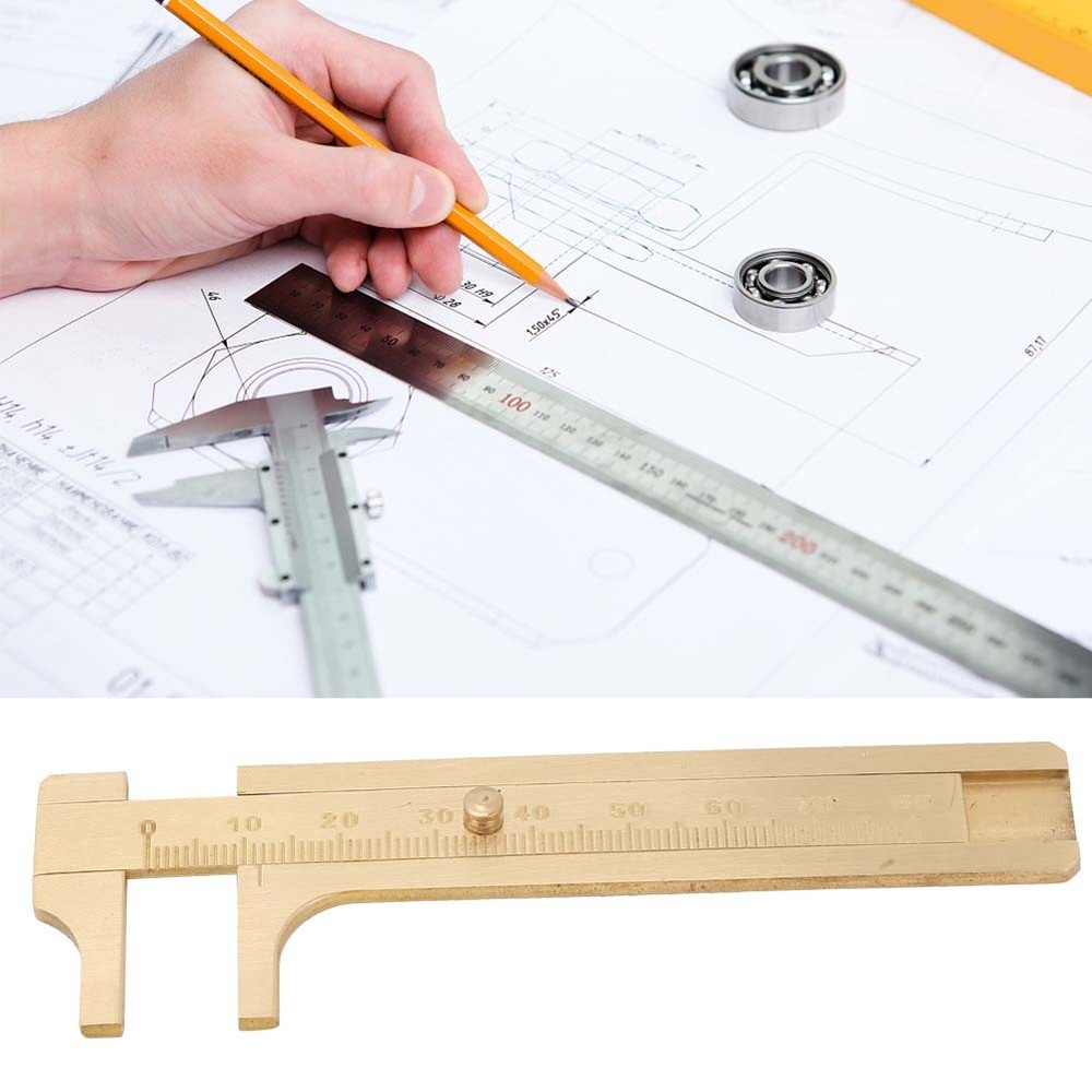 Measuring Tool Solid Copper Vernier Caliper 0-80mm Caliper Ruler For Archaeology