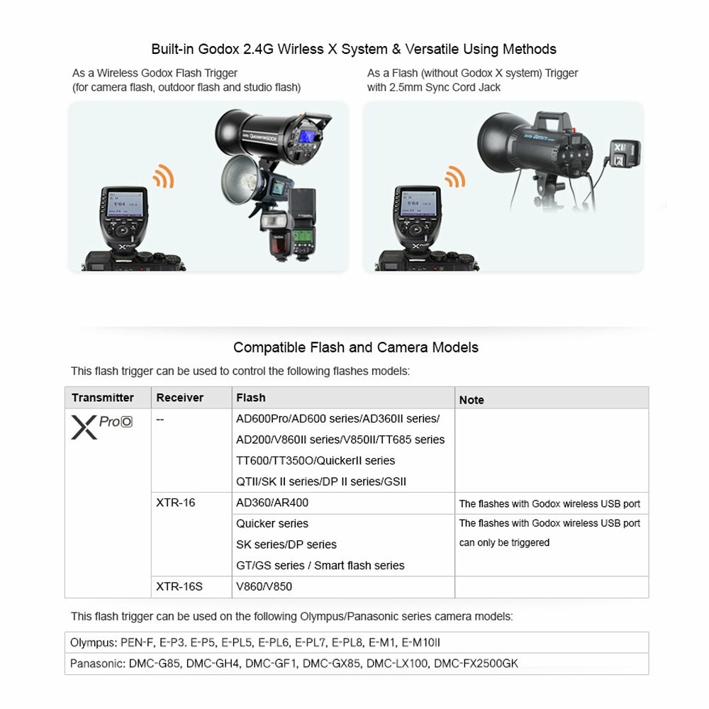 Godox XPro-O 2.4G TTL Flash Transmitter Trigger For Olympus Panasonic Camera