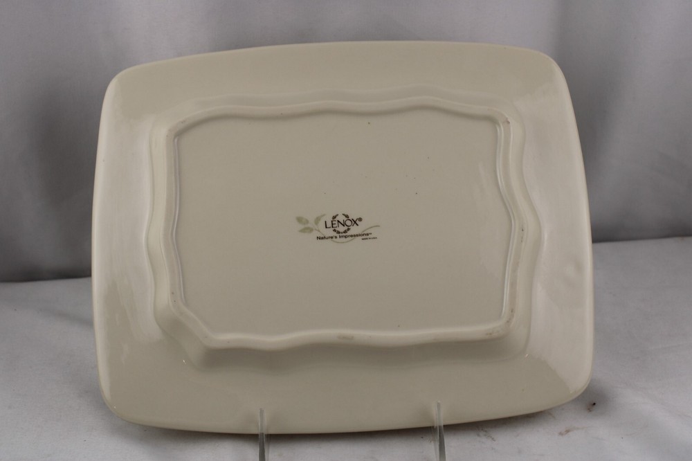 Lenox Nature's Impression Serving Tray Embossed Leaves