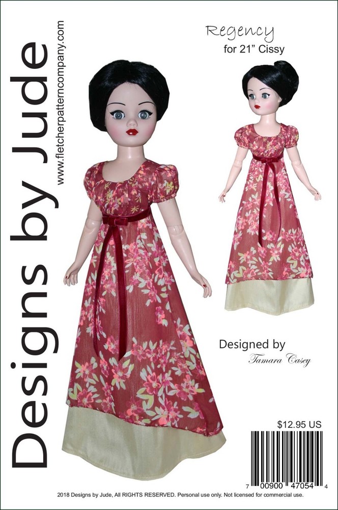 Regency Doll Clothes Sewing  Pattern for 21" Modern Cissy Alexander Dolls