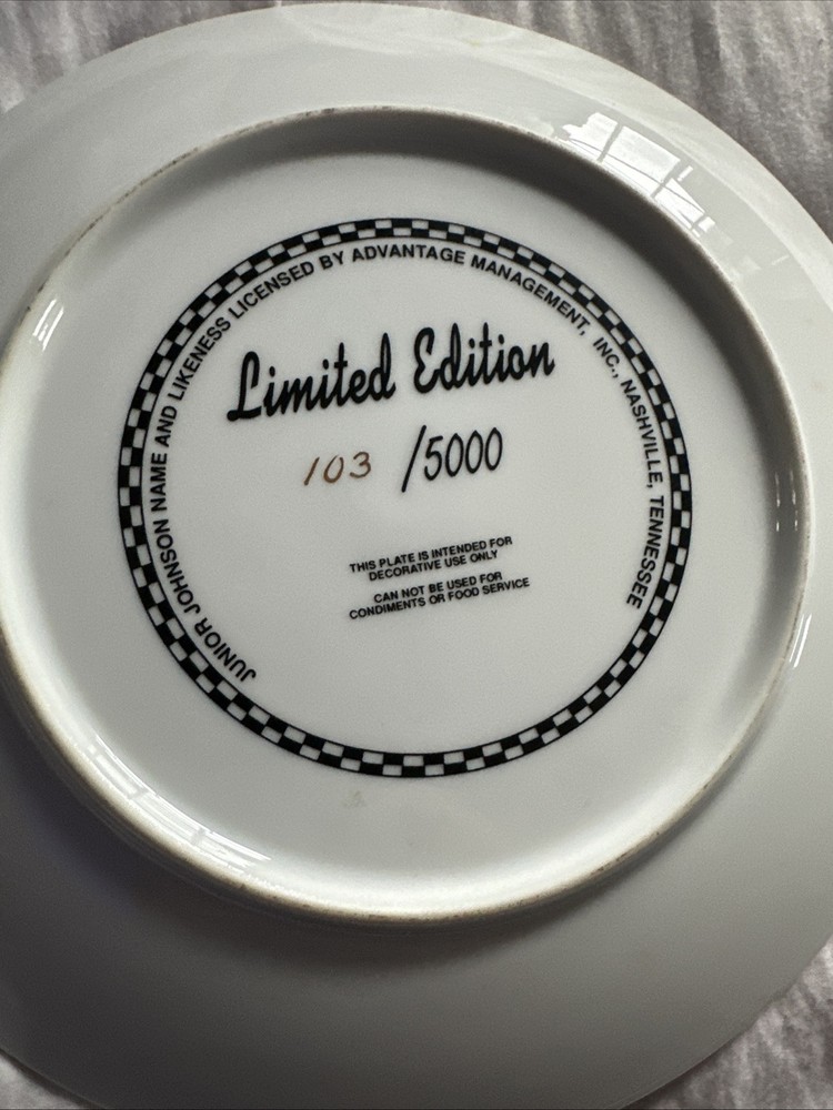 JUNIOR JOHNSON PLATE Numbered 103 Of 5000