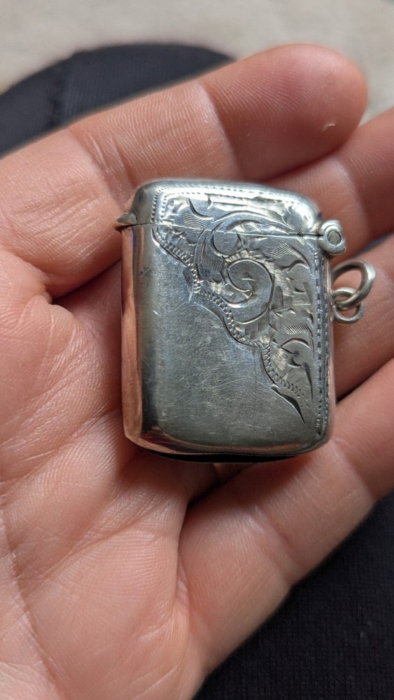 Miniature Sterling Silver Vesta Case Birmingham 1908