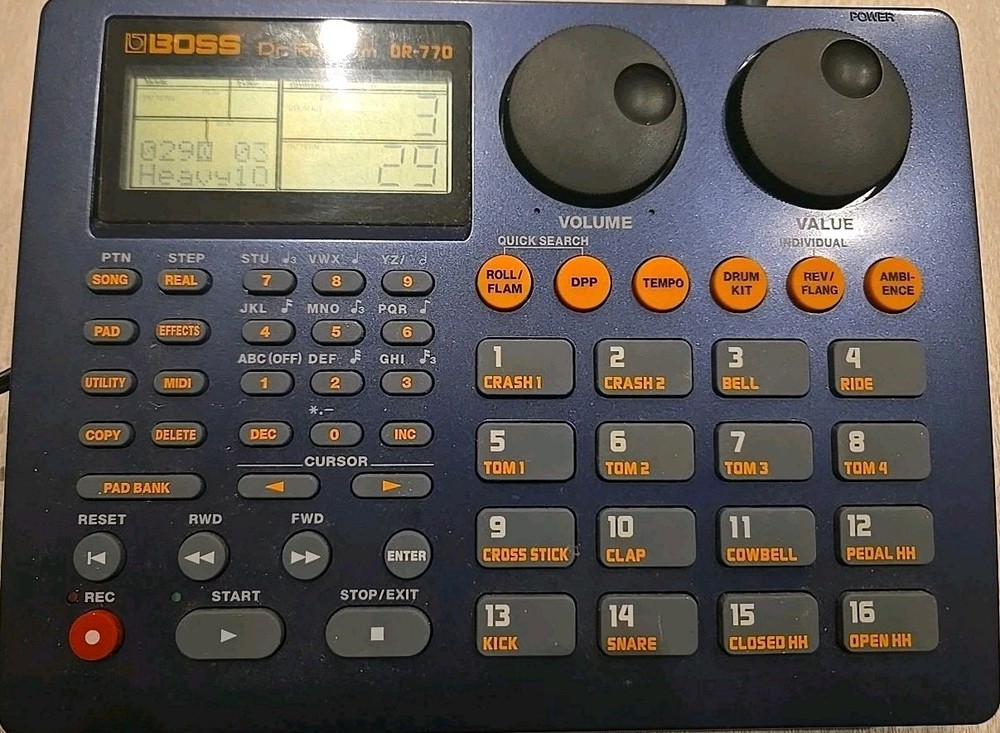 Boss DR-770 Dr. Rhythm Programmable Drum Machine, Built-in Effects, Digital. Ac