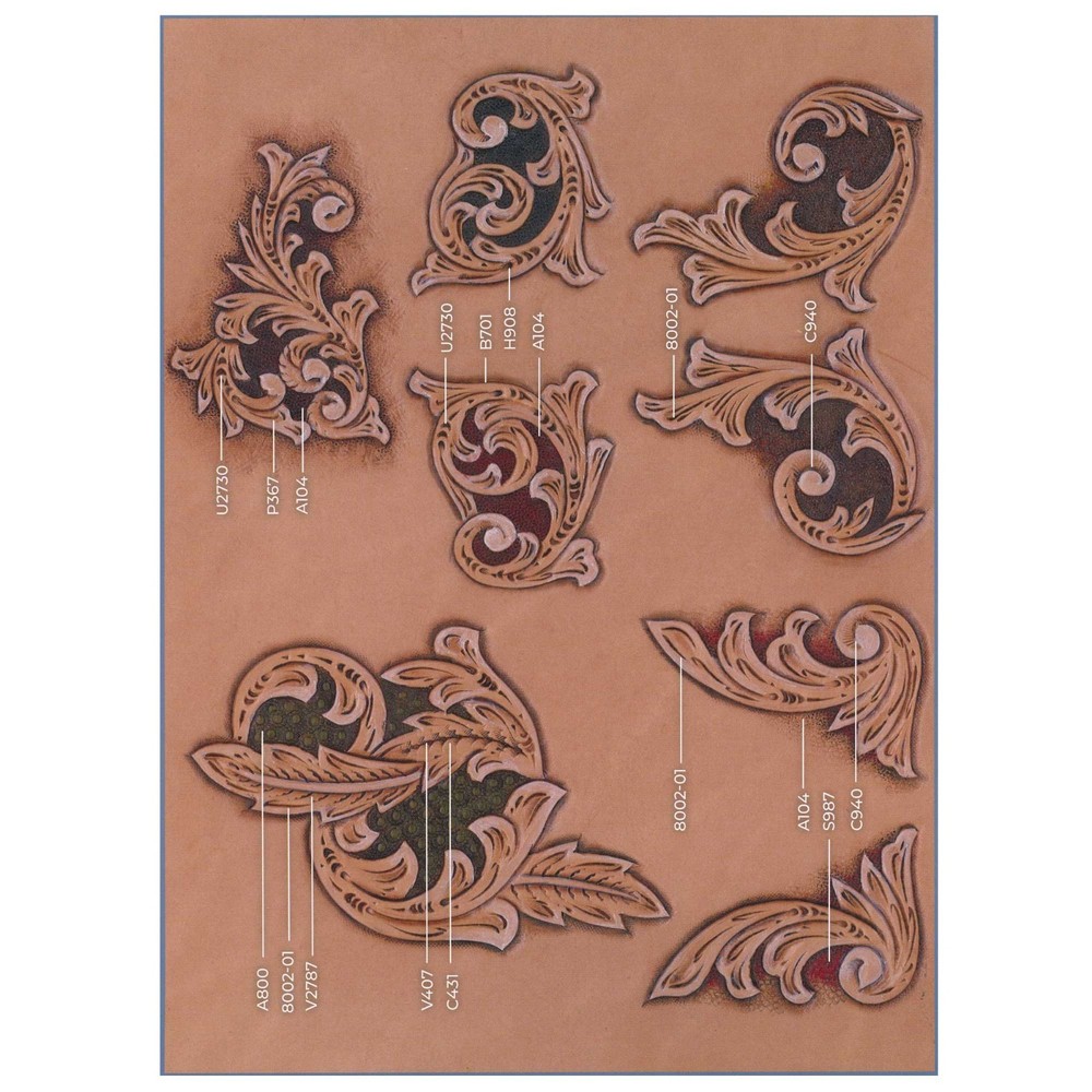 Corner Designs #2 Easy Trace Reusable Leather Tooling Pattern MakerAid® 78904-18