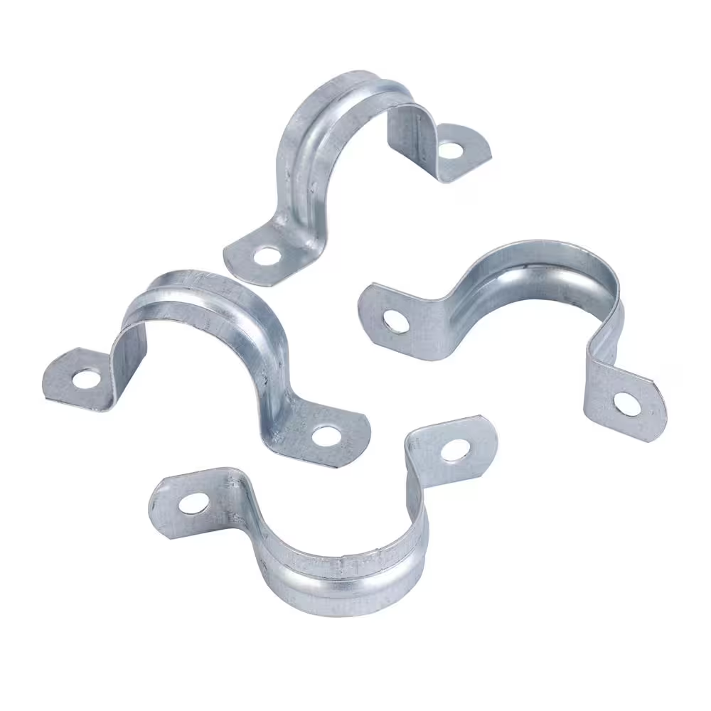 2 In. Galvanized 2-Hole Pipe Hanger Strap